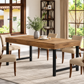 Table à Manger Elora – Effet Bois & Métal Noir