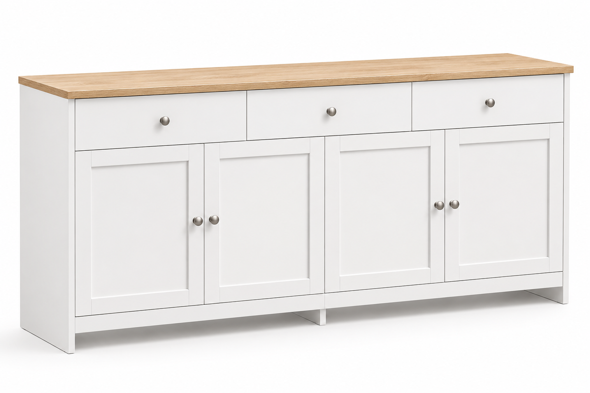 Buffet Élégance Nórdica – Blanc & Bois Naturel