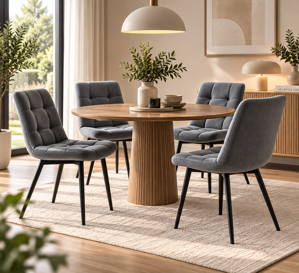 Chaise Elora — Lot de 4 | Velours Capitonné