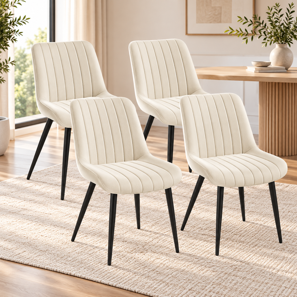 Chaise Livia — Lot de 4 | Velours & Confort