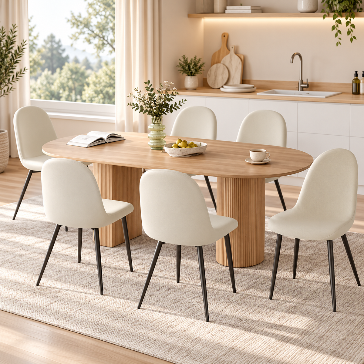 Chaise Alba — Lot de 6 | Élégance Crème