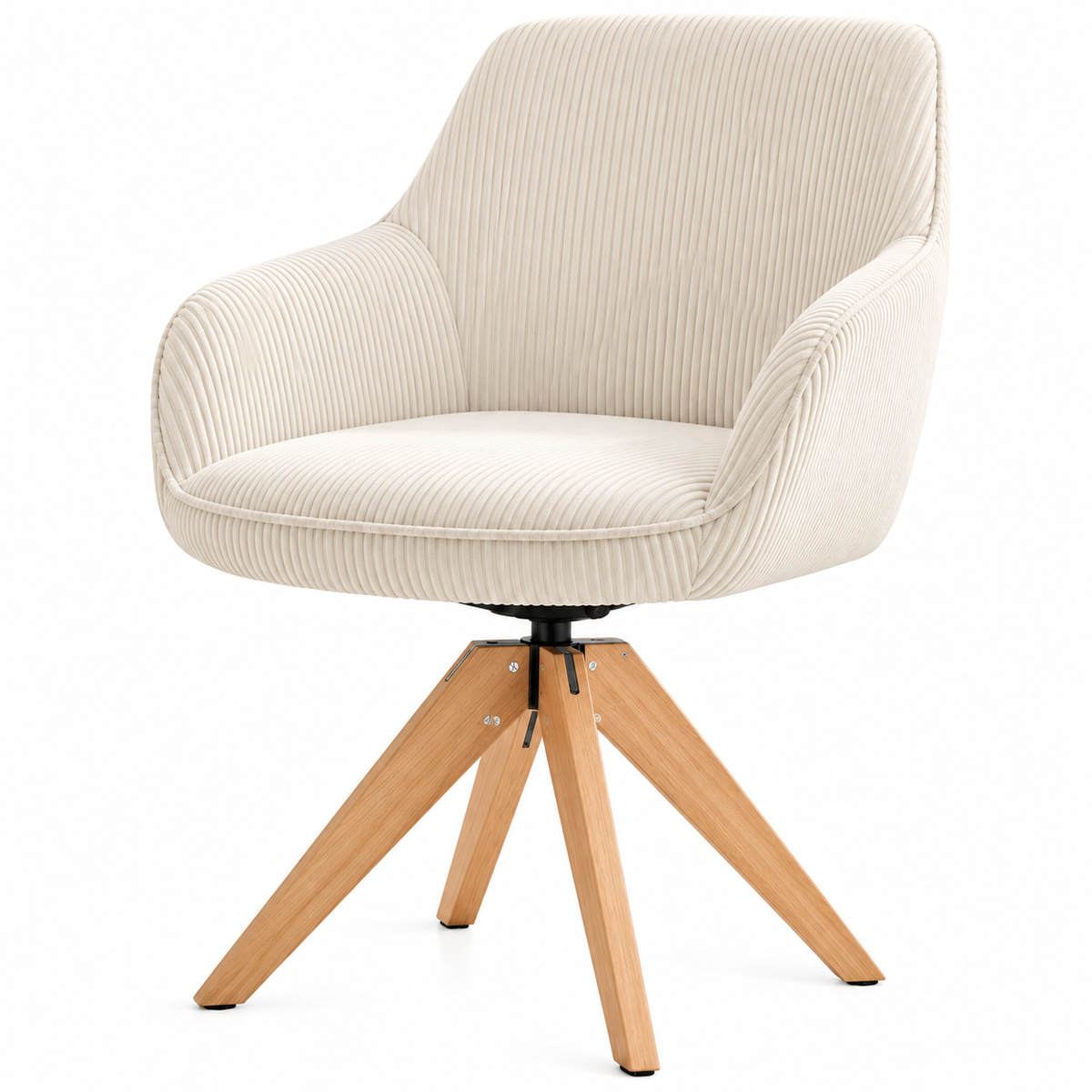 Chaise Nélia — Lot de 2 | Velours Côtelé Ivoire