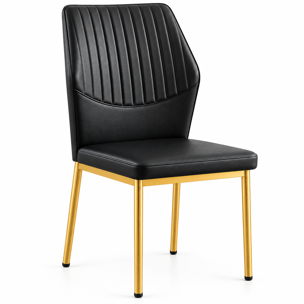 Chaise Éloria — Lot de 4 | Noir & Doré